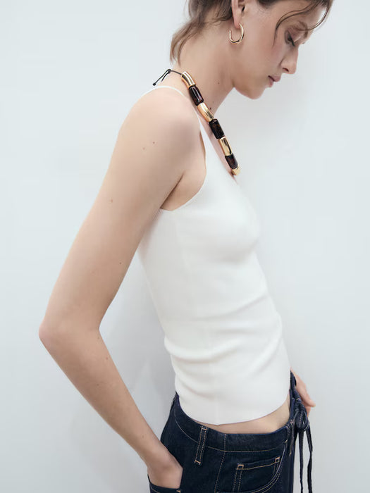 Camiseta MANGO 'GYM' en blanco