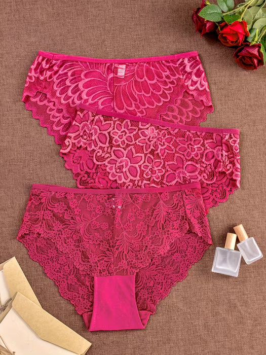 3 piezas Tiro 3 Tallas Más Grandes Navidad Bragas de Mujer Cómodas