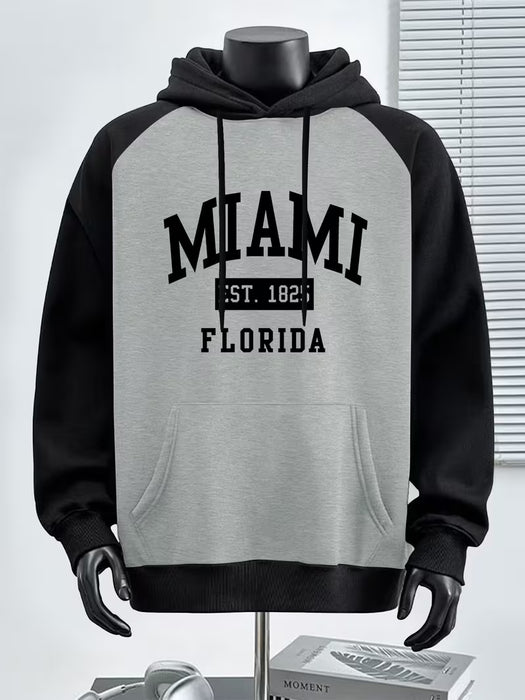 Sudadera con Capucha para Hombre Inspirada en Miami - Casual y Deportiva