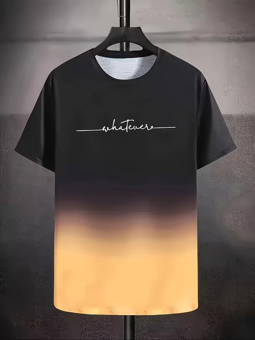 Camiseta de verano para hombre, estilo casual, cuello redondo, estampado, tejido ligero