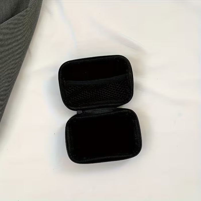 Funda Rígida Portátil para Auriculares de Viaje, Cable de Carga y Estuche de Almacenamiento para Cargador USB