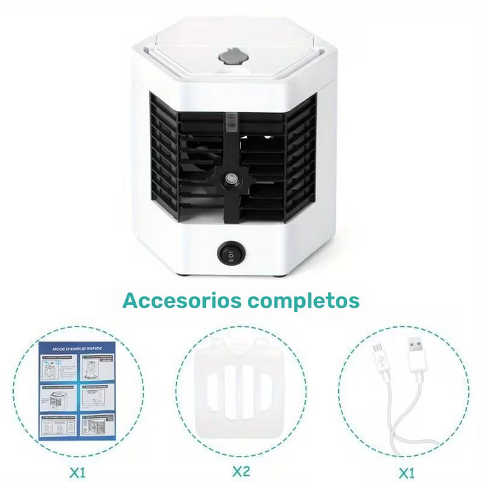 Aire Acondicionado Portátil Mejorado, Ventilador de Enfriamiento Rápido y Fácil, Mini