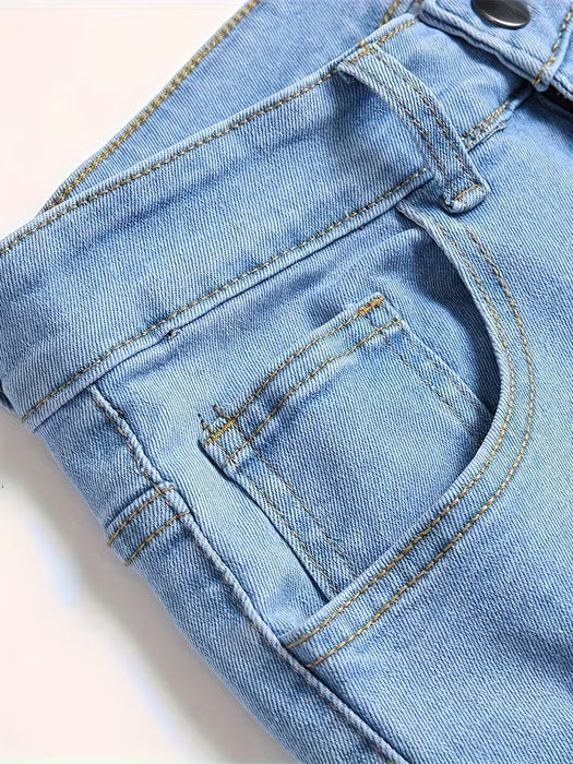 Pantalones vaqueros sólidos de mezclilla para hombre para primavera y otoño