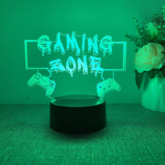 1pc Luz Nocturna 3D Creativa de zona de juego