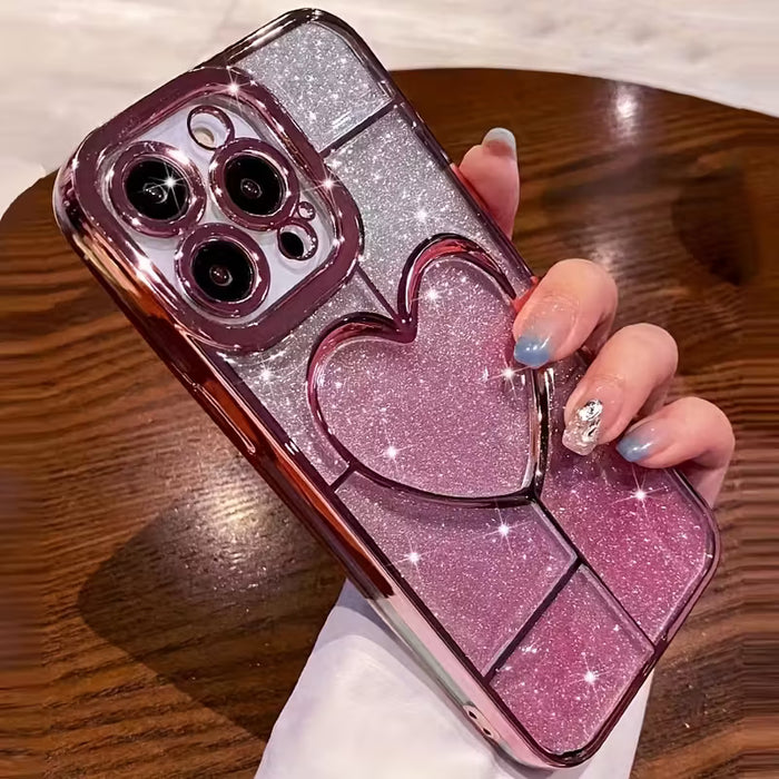 Funda De Teléfono Móvil Con Airbag En Forma De Corazón, Engrosada Con Polvo De Flash