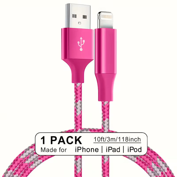 1-Pack 10FT Cable Trenzado De Nylon Cable USB-A