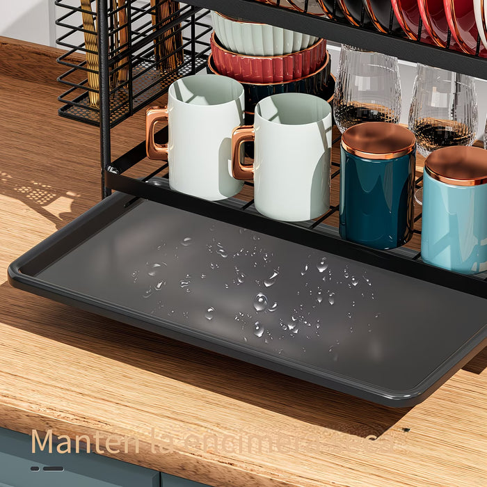 1pc Escurridor de Platos de 2 Niveles para Utensilios de Cocina