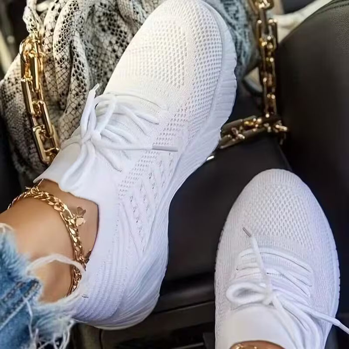 Zapatillas Deportivas para Mujer, Cómodas y Casuales, Malla con Cordones