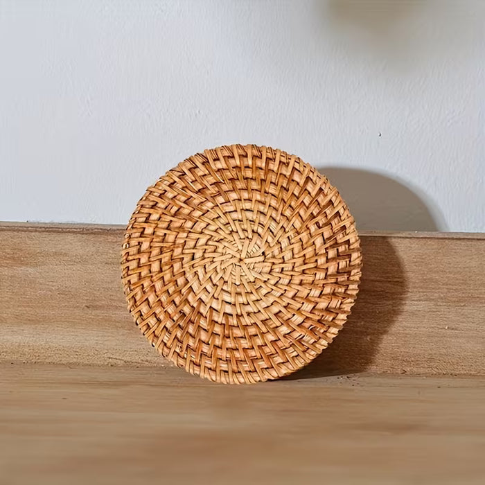 1pcs Posavasos de Ratán Hecho a Mano - Antideslizante y Resistente al Calor