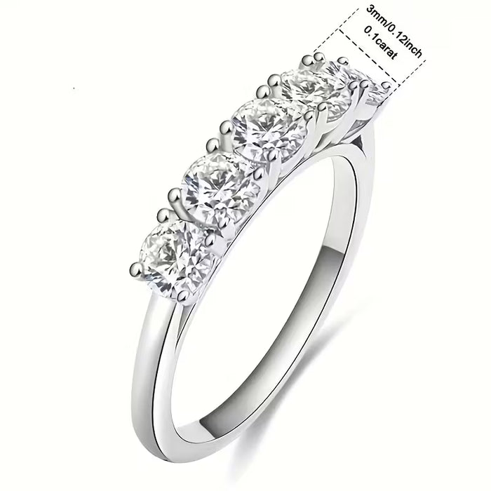 1 pieza Anillo de mujer elegante hipoalergénico plateado en plata