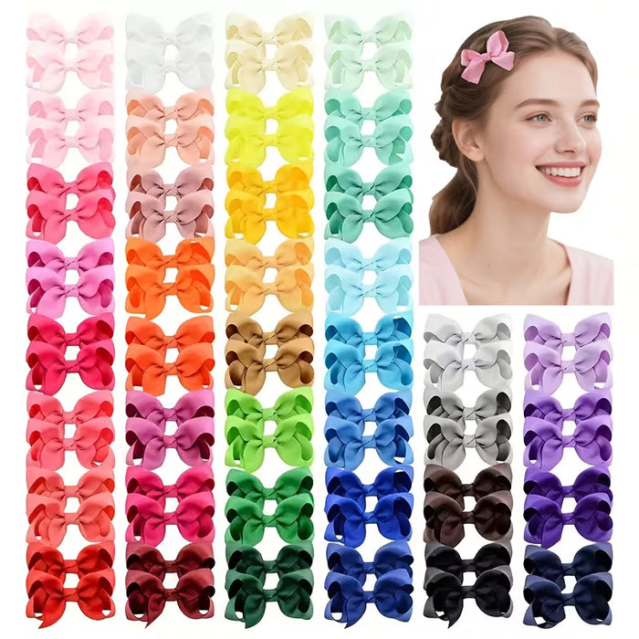 Juego de 50 pinzas para el pelo de lazo tejido con colores aleatorios