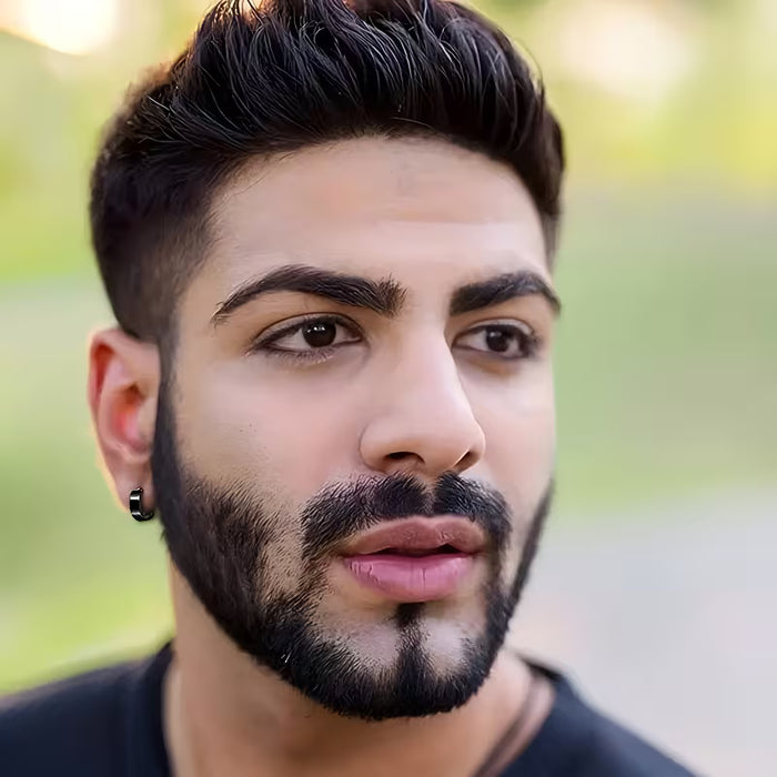 32 Pendientes para Hombre en Acero Inoxidable - Aro estilo Punk, colgante cruz