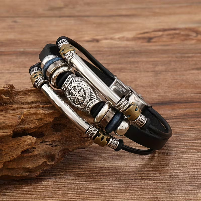 Pulsera de Cuero PU para Hombre con Hebilla de Aleación