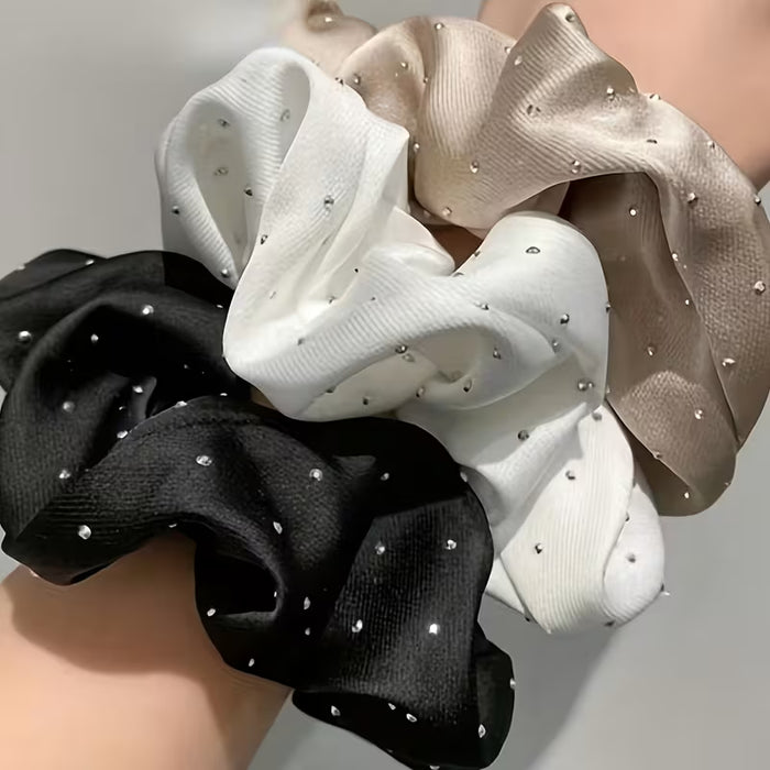 Juego de 3 diademas de moda simples con lazo grande de un solo color