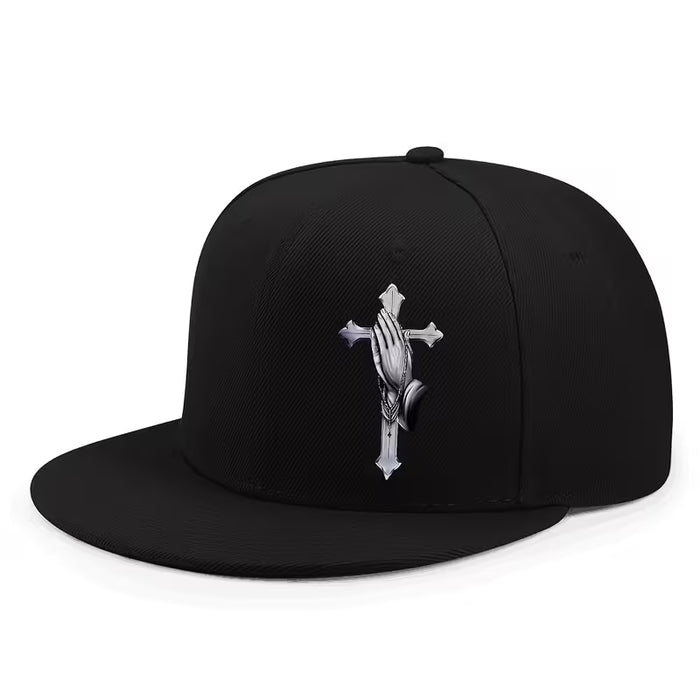 Gorra de béisbol hip-hop de visera plana con un interesante patrón de manos