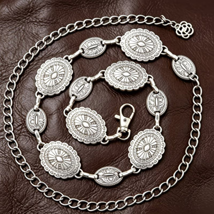 Cinturón de cadena de cintura para vestidos de metal para mujer