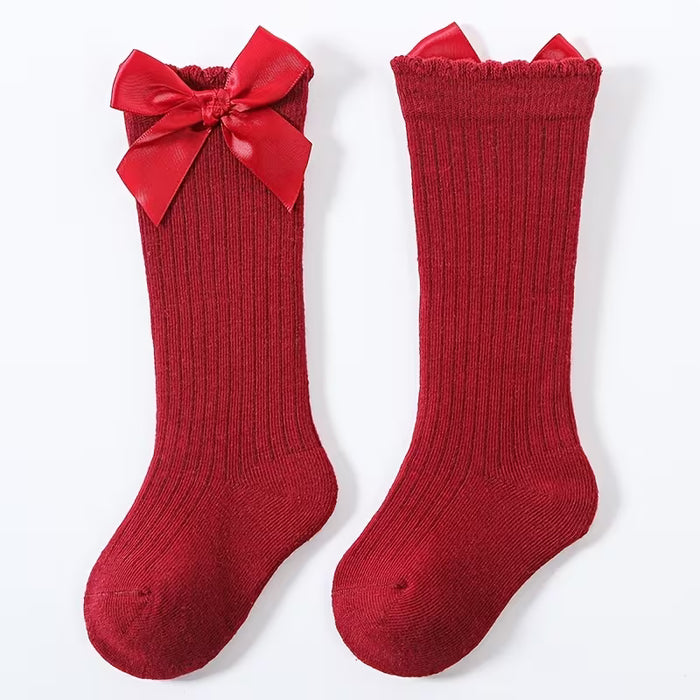 6 pares, calcetines planos de tubo medio para niñas de color sólido, suaves y transpirables