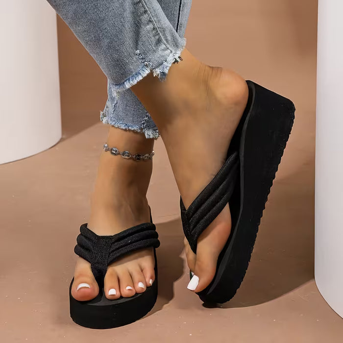 Sandalias de Mujer con Suela Gruesa, Chanclas de Cuña Cómodas