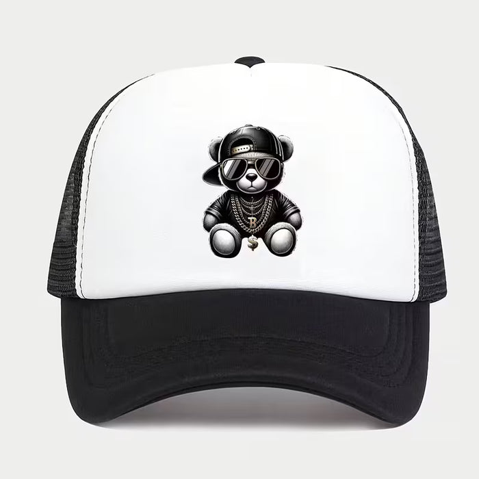 Gorra de Béisbol Ajustable con Estampado de Oso Adorable Unisex