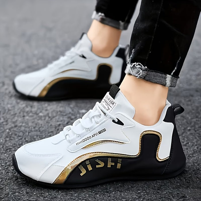 Zapatillas KOONEXY para Hombre - Zapatillas de Running Golden Road de Caña Baja con Cordones y Detalles Dorados