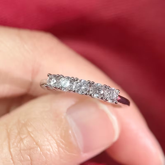 1 pieza Anillo de mujer elegante hipoalergénico plateado en plata