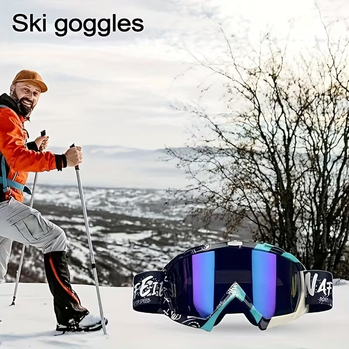 Gafas de esquí con lentes espejados vibrantes y una banda elástica unisex
