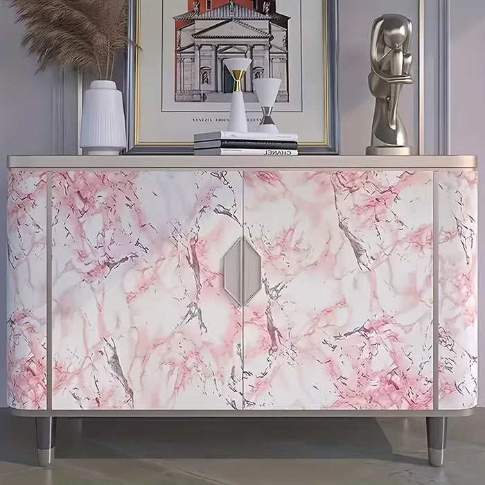 Papel Pintado de Mármol Rosa Autoadhesivo - Impermeable 51-40CM*300CM