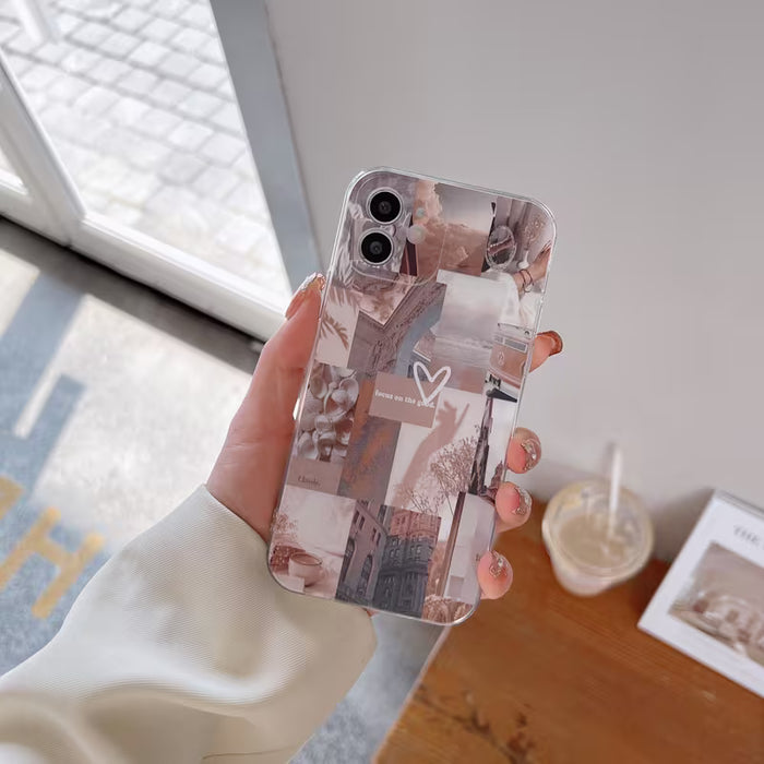 Funda para Teléfono - Una Carcasa Transparente Estilo Rompecabezas para iPhone 12 pro max