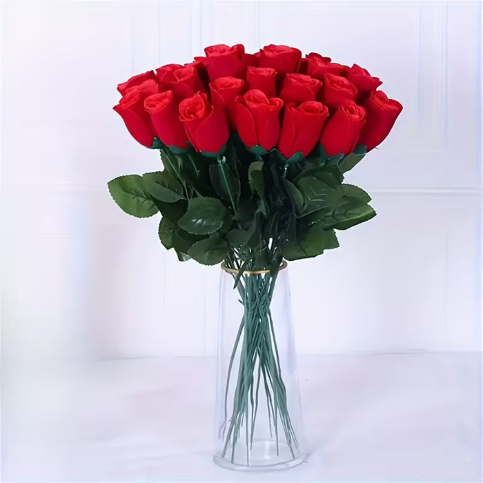Ramo de Rosas Artificiales con 20 Ramas, ramos simulados de rosas, flores de tela, flores artificiales