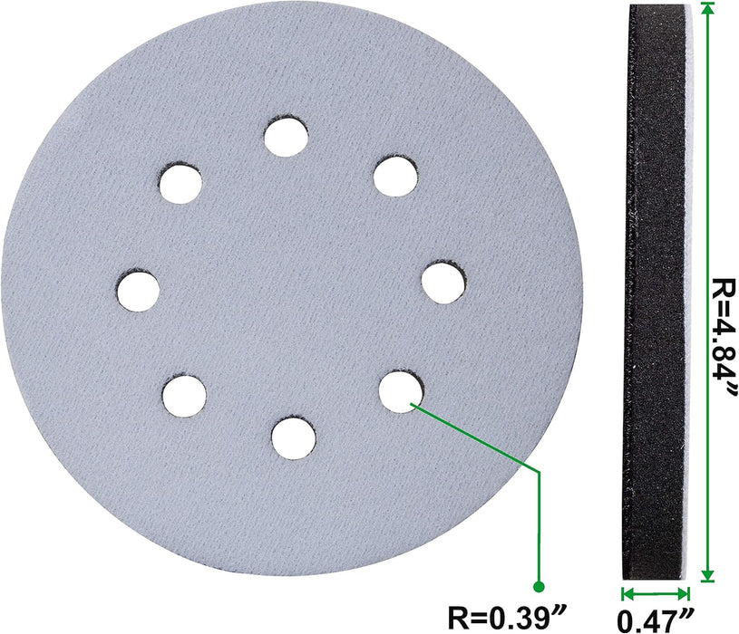 1 Almohadilla de soporte para discos de lijado con velcro y 8 orificios de 5" para máquinas pulidoras y lijadoras - Quierox - Tienda Online