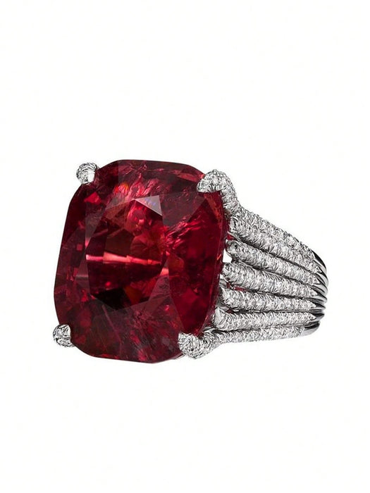 1 Anillo de circonita cúbica de moda, joyería de mujer para bodas - Quierox - Tienda Online