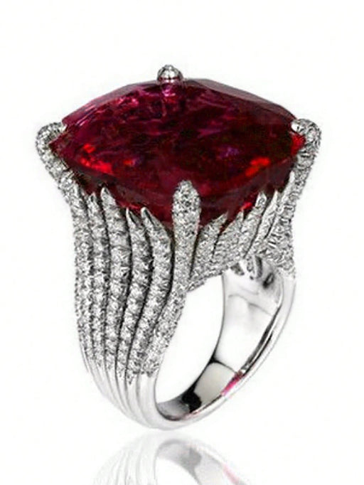 1 Anillo de circonita cúbica de moda, joyería de mujer para bodas - Quierox - Tienda Online
