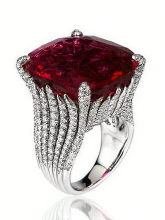 1 Anillo de circonita cúbica de moda, joyería de mujer para bodas - Quierox - Tienda Online