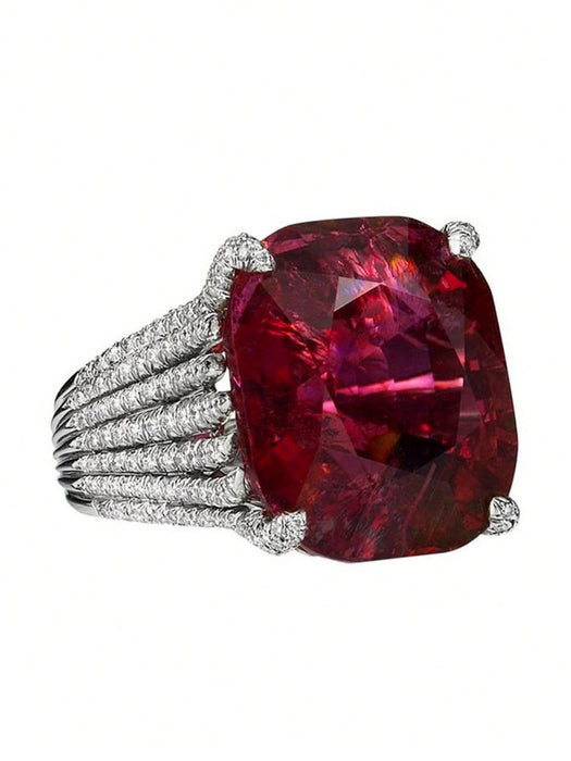 1 Anillo de circonita cúbica de moda, joyería de mujer para bodas - Quierox - Tienda Online