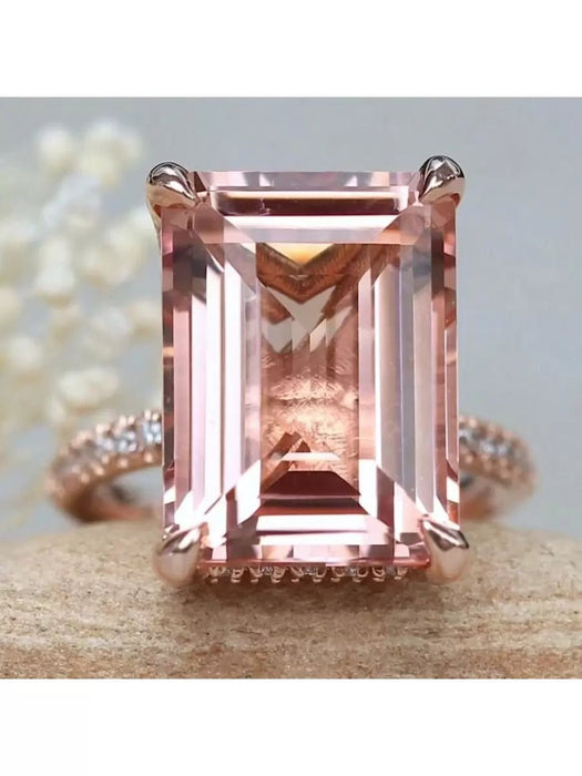 1 anillo de compromiso para mujer, de aleación decorado con circonita cúbica de lujo - Quierox - Tienda Online
