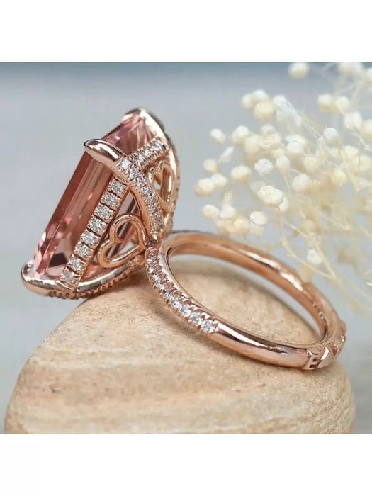 1 anillo de compromiso para mujer, de aleación decorado con circonita cúbica de lujo - Quierox - Tienda Online