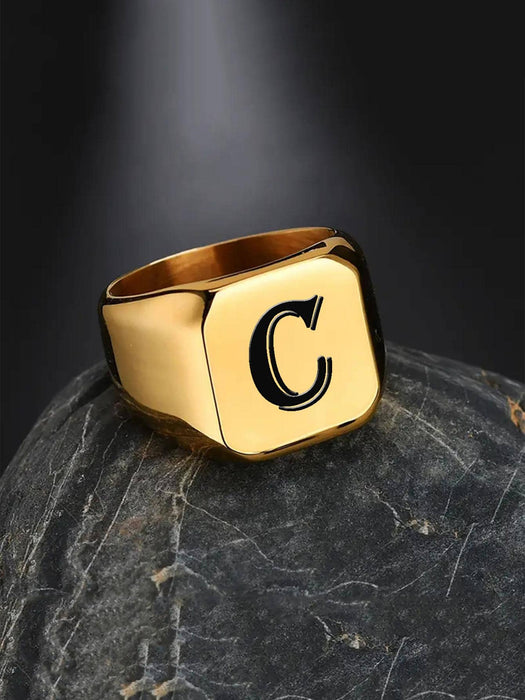 1 anillo decorativo con letras para hombre, ideal como regalo de joyería y para fiestas. - Quierox - Tienda Online