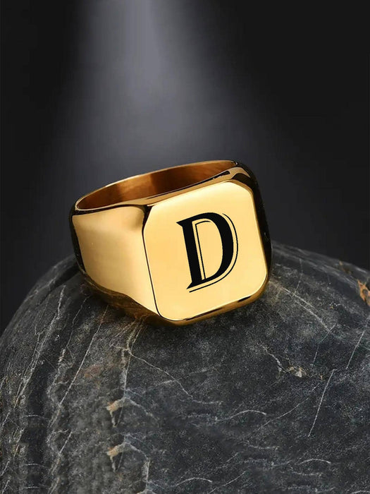 1 anillo decorativo con letras para hombre, ideal como regalo de joyería y para fiestas. - Quierox - Tienda Online