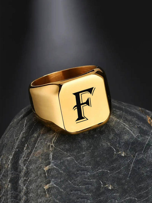 1 anillo decorativo con letras para hombre, ideal como regalo de joyería y para fiestas. - Quierox - Tienda Online