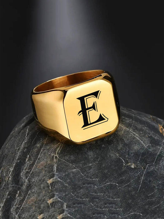 1 anillo decorativo con letras para hombre, ideal como regalo de joyería y para fiestas. - Quierox - Tienda Online