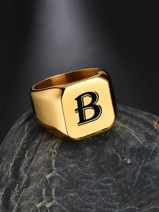 1 anillo decorativo con letras para hombre, ideal como regalo de joyería y para fiestas. - Quierox - Tienda Online