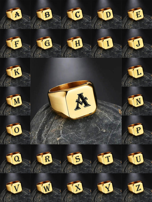 1 anillo decorativo con letras para hombre, ideal como regalo de joyería y para fiestas. - Quierox - Tienda Online