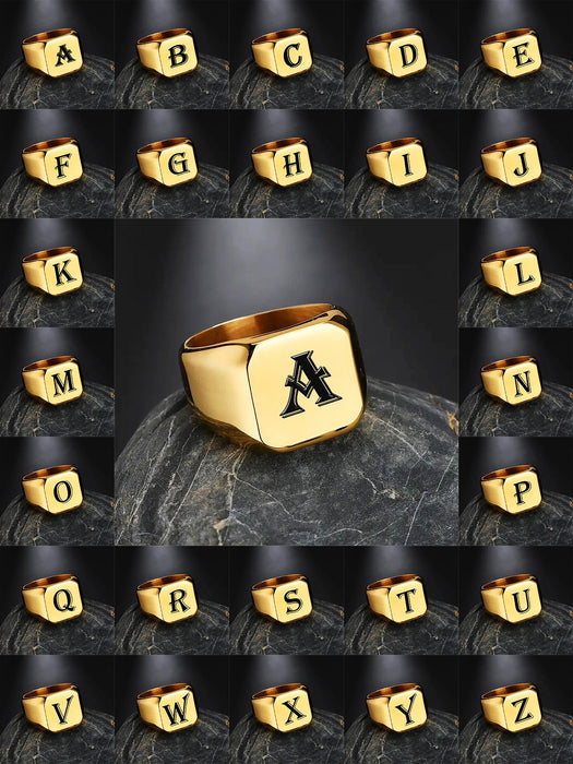 1 anillo decorativo con letras para hombre, ideal como regalo de joyería y para fiestas. - Quierox - Tienda Online