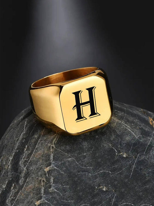 1 anillo decorativo con letras para hombre, ideal como regalo de joyería y para fiestas. - Quierox - Tienda Online