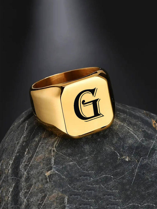 1 anillo decorativo con letras para hombre, ideal como regalo de joyería y para fiestas. - Quierox - Tienda Online
