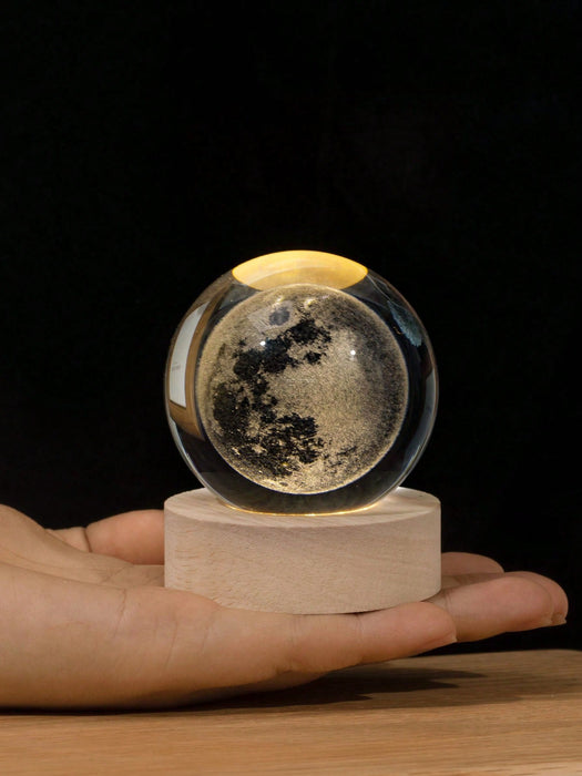 1 bola de cristal de luna con luz LED universal para escritorio, luz nocturna - Quierox - Tienda Online