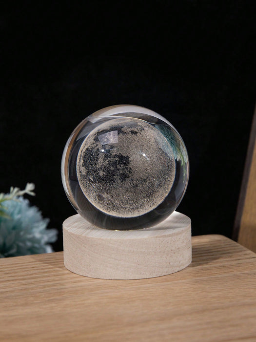 1 bola de cristal de luna con luz LED universal para escritorio, luz nocturna - Quierox - Tienda Online
