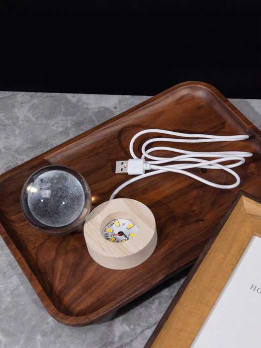 1 bola de cristal de luna con luz LED universal para escritorio, luz nocturna - Quierox - Tienda Online