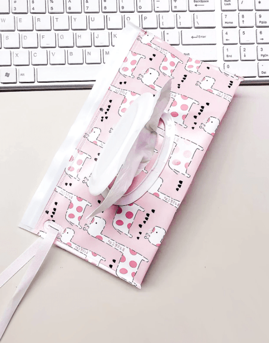 1 bolsa de pañuelos con tapa abatible y cordón para cama, cochecito y coche - Quierox - Tienda Online