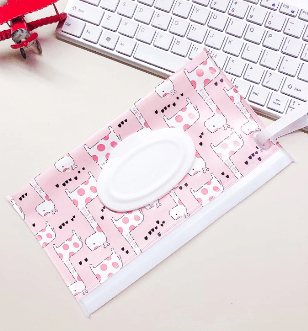 1 bolsa de pañuelos con tapa abatible y cordón para cama, cochecito y coche - Quierox - Tienda Online